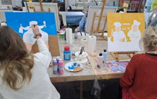 Dikke Dames schilderen, workshop Atelier ES&ZO